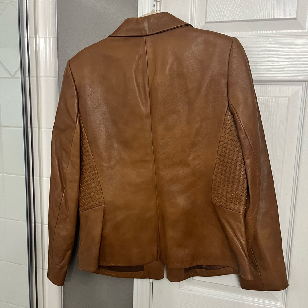 Dana Buchman Women's Brown Leather Jacket - Picture 4 of 4